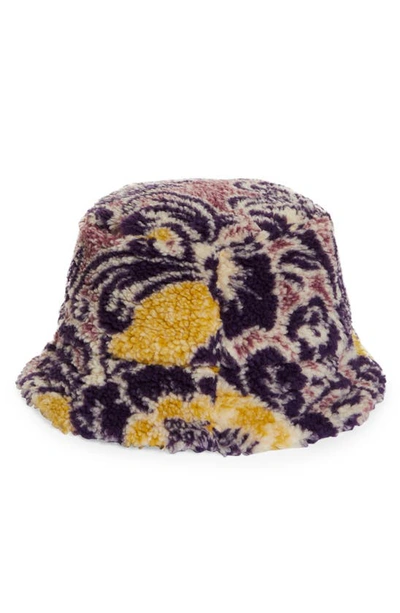 Shop Aries Fleur Fleece Bucket Hat In Mb Multi/ Black