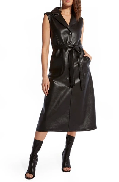 Shop As By Df Lola Recycled Leather Dress In Black