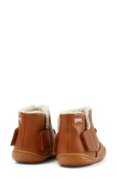 Shop Camper Kids' Cat Boot With Faux Shearling Lining In Medium Brown