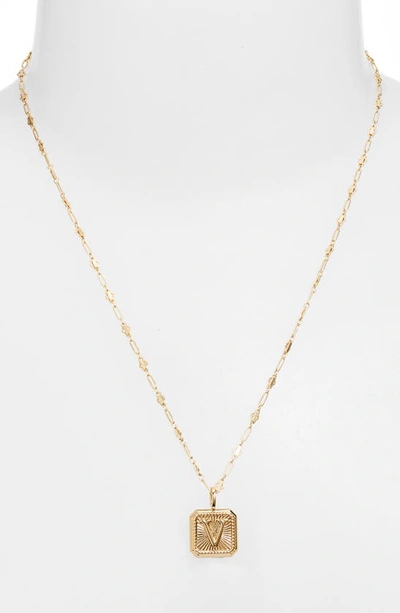 Shop Miranda Frye Harlow Initial Pendant Necklace In Gold - V