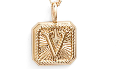 Shop Miranda Frye Harlow Initial Pendant Necklace In Gold - V