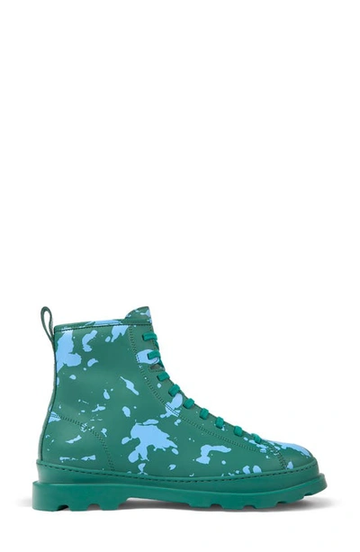 Shop Camper Brutus Combat Boot In Green/ Blue