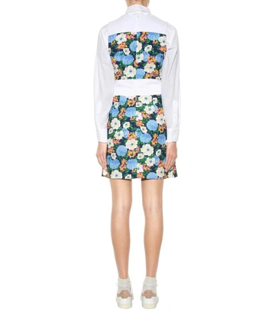 Shop Carven Floral-printed Crepe Dress In Multicoloured