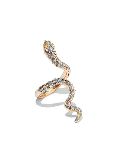 New York And Company Gold-tone Rhinestone Snake Ring | ModeSens