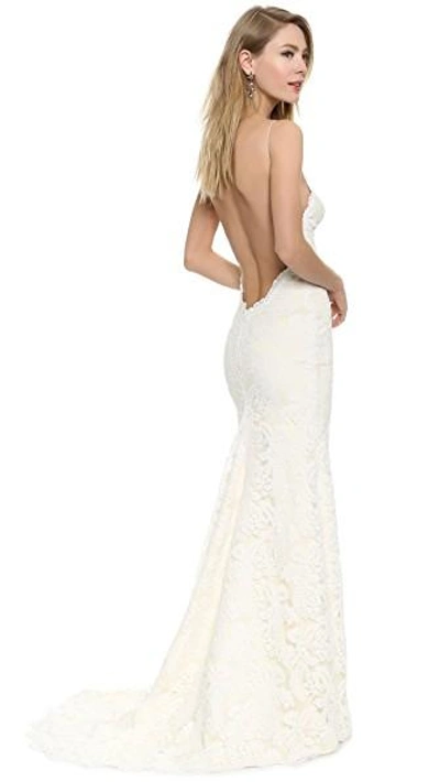 Shop Katie May Poipu Low Back Gown In Champagne