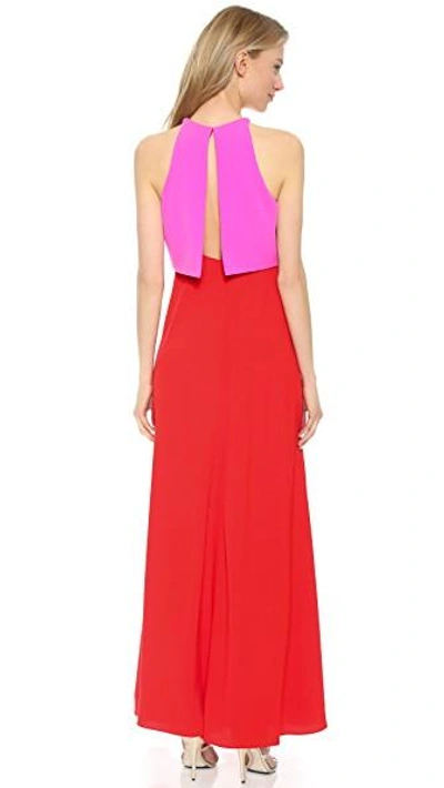 Shop Jill Jill Stuart Two Tone Gown In Pink/bright Red