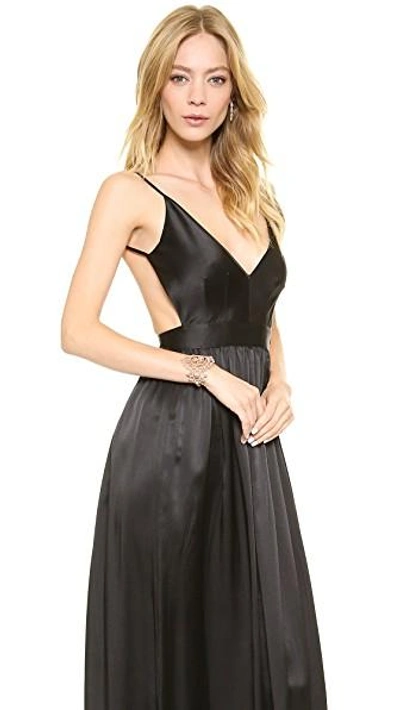One By Contrarian One By Babs Bibb Maxi Dress In Black ModeSens