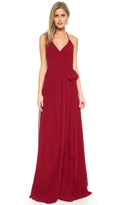 Joanna August Dc Halter Wrap Dress In Ramble On Rose