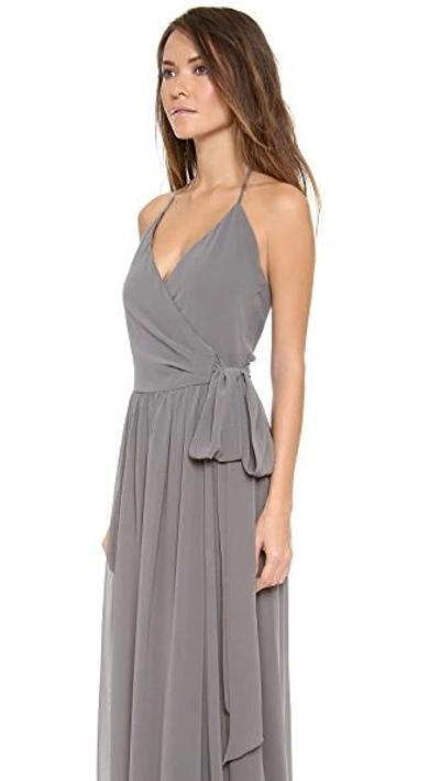 Shop Joanna August Dc Halter Wrap Dress In Smoke On The Water