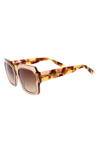 Shop Oscar De La Renta 53mm Extreme Square Large Glam Sunglasses In Neutral