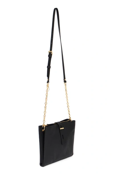 Shop Thacker Gabby Chain Leather Crossbody Bag In Black