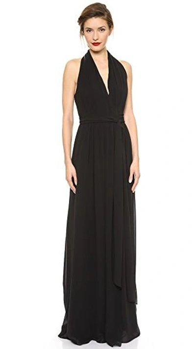 Shop Joanna August Amber Halter Wrap Dress In Black