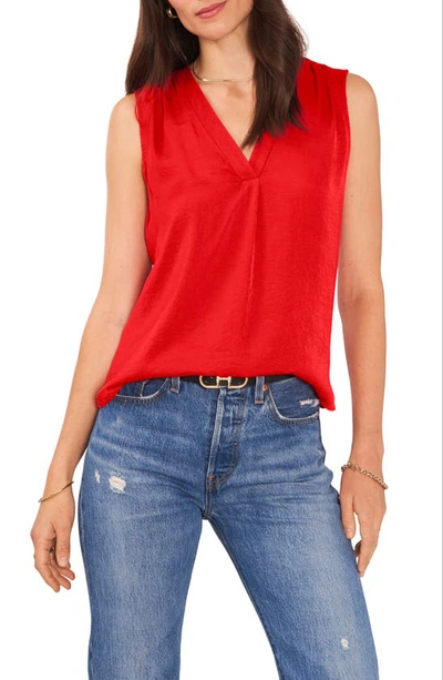 Shop Vince Camuto Rumpled Satin Blouse In Cherry Red