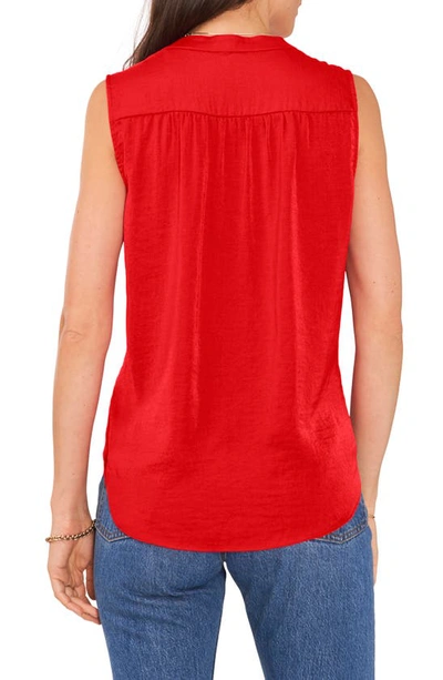 Shop Vince Camuto Rumpled Satin Blouse In Cherry Red