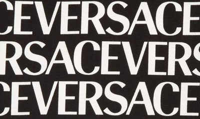 Shop Versace Kids' Allover Logo Print Long Sleeve T-shirt Dress In Nero Bianco