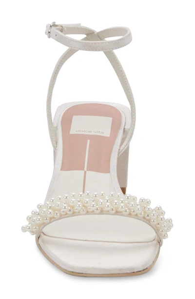 Shop Dolce Vita Zalima Imitation Pearl Sandal In Vanilla Pearls
