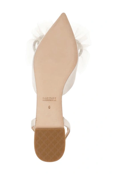 Shop Badgley Mischka Sabina Bow Flat In Ivory