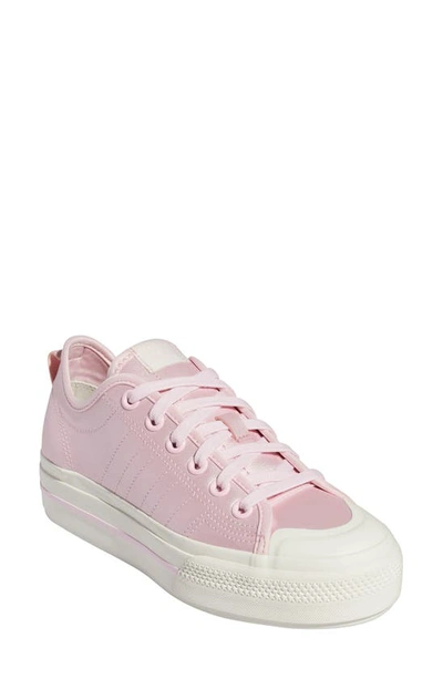 Shop Adidas Originals Nizza Platform Sneaker In Clear Pink/chalk White