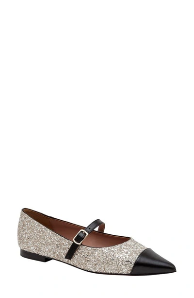 Shop Linea Paolo Niara Flat In Light Gold/ Black