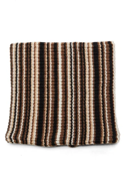Shop Anne Isabella Stripe Virgin Wool & Cashmere Neck Warmer In Brown Stripe