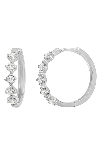 Shop Bony Levy Liora Diamond Hoop Earrings In 18k White Gold