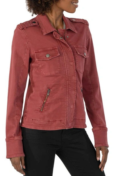 Kut From The Kloth Amanda Boxy Jacket - Front Flap Pockets In Bordeaux