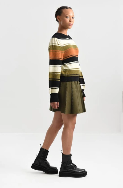 Shop Molly Bracken Stripe Crewneck Sweater In Black