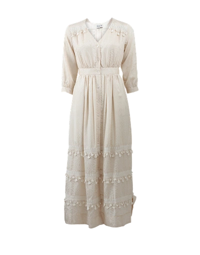 Sea Button Front Maxi Dress In Ivory