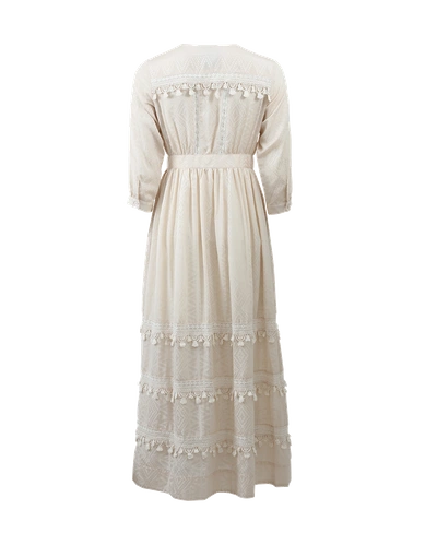 Shop Sea Button Front Maxi Dress In Ivory