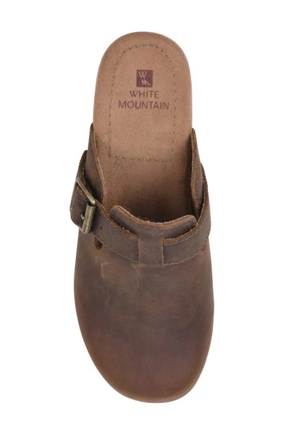 White Mountain Footwear White Mountain Behold Suede Platform Clog In Brown/ Leather