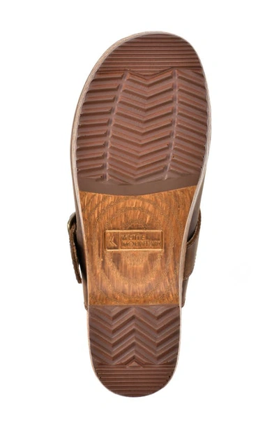 White Mountain Footwear White Mountain Behold Suede Platform Clog In Brown/ Leather