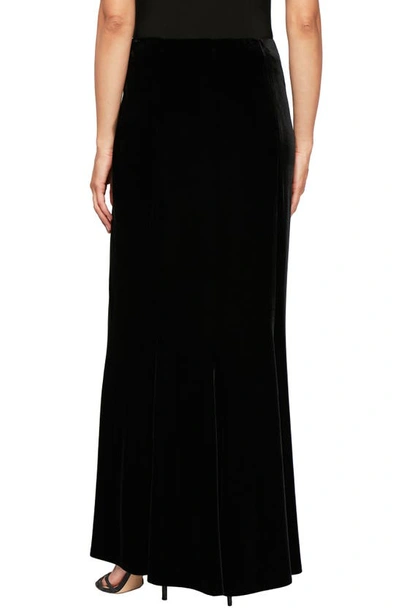 Alex Evenings Velvet Long Skirt In Black