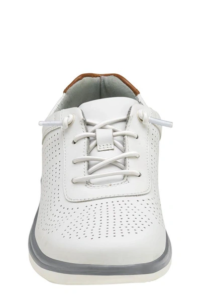 Shop Johnston & Murphy Kid's Activate U-throat Sneaker In White Full Grain