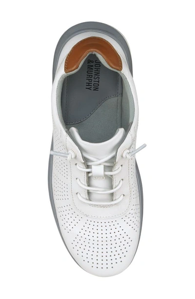 Shop Johnston & Murphy Kid's Activate U-throat Sneaker In White Full Grain