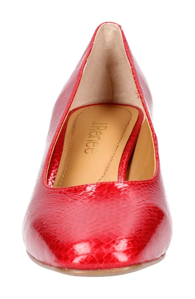J. Reneé Olivienne Snakeskin Embossed Pump In Red