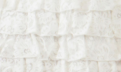 Endless Rose Smocked Tiered Lace Miniskirt In White