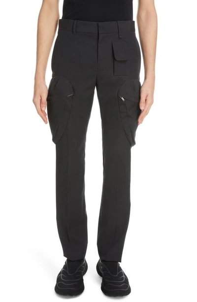 Shop Givenchy Slim Fit Cargo Trousers In Charcoal