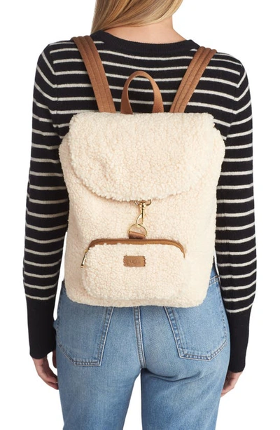 Shop Ugg Inara High Pile Fleece Backpack In Natural
