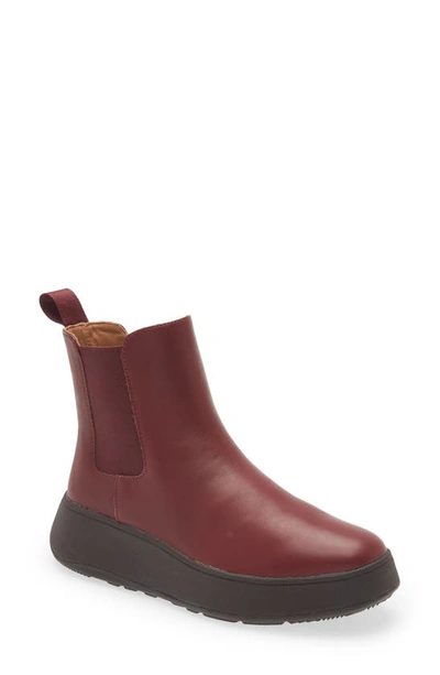 Shop Fitflop F-mode Leather Flatform Chelsea Boot In Plummy