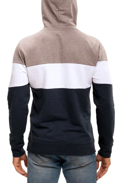 Shop Threads 4 Thought Romero Colorblock Linen Blend Hoodie In Heather Grey/ Midnight