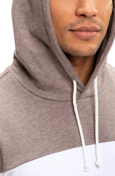 Shop Threads 4 Thought Romero Colorblock Linen Blend Hoodie In Heather Grey/ Midnight