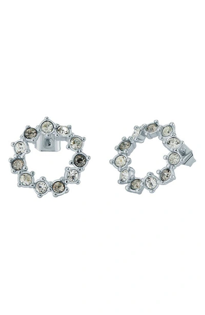 Shop Ted Baker Cresina Crystal Hoop Stud Earrings In Silver Clear Multi Crystal