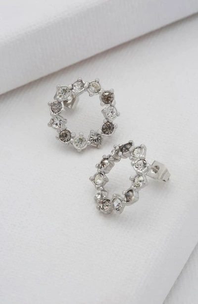 Shop Ted Baker Cresina Crystal Hoop Stud Earrings In Silver Clear Multi Crystal