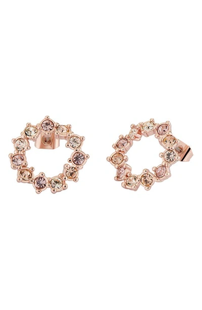 Shop Ted Baker Cresina Crystal Hoop Stud Earrings In Rose Gold Pink Crystal