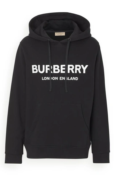 Shop Burberry Xtone Logo Hoodie In Black