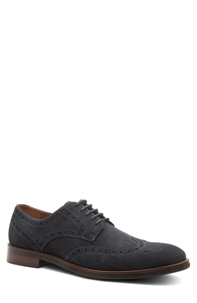 Shop Gordon Rush Concord Wingtip Derby In Navy Suede