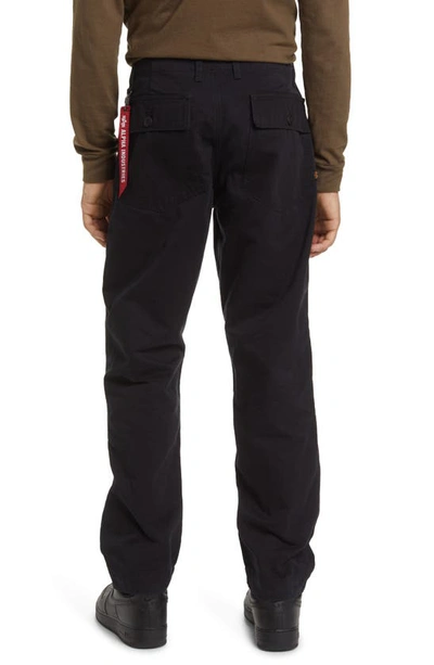 Shop Alpha Industries Fatigue Cotton Pants In Black