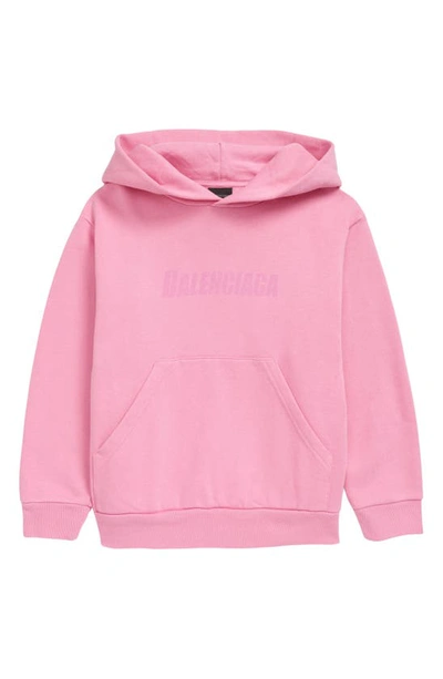 Shop Balenciaga Kids' Logo Graphic Hoodie In Pink