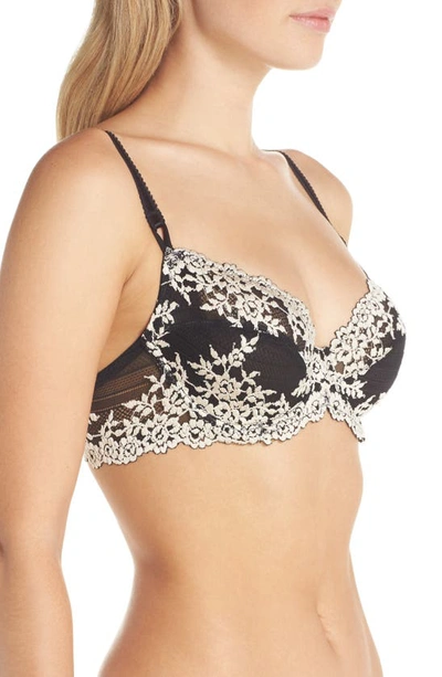 Wacoal Embrace Lace Plunge Convertible Contour Underwire Bra In Black
