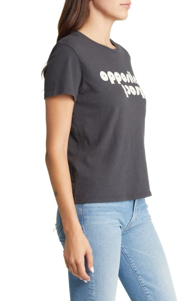 Shop Mother The Lil Goodie Goodie Cotton Graphic Tee In Opposites Attract